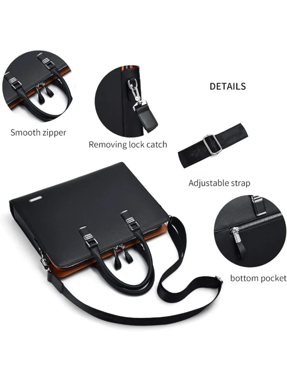 Stylish Leather Briefcase for Men | Versatile Laptop Shoulder Bag | Business